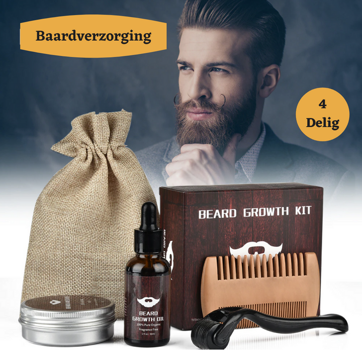 Aplikacja olejku do brody z zestawu. Pielęgnacja zarostu dla mężczyzn. Kosmetyki barber dla brody.