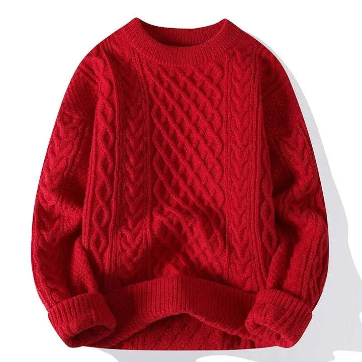 Męski sweter casual z długim rękawem i golfem, widok z tyłu