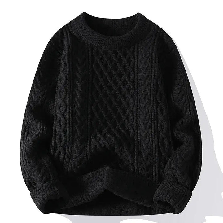 Modny sweter męski zimowy w stonowanym kolorze, stylizacja codzienna