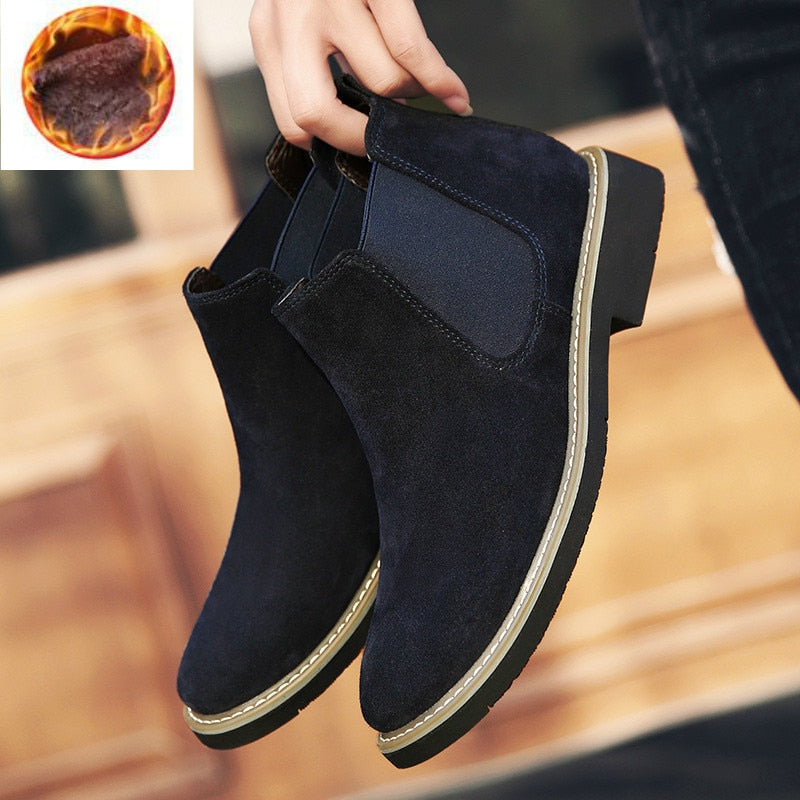 Stylowe męskie botki Chelsea, skórzane obuwie męskie. Modne buty na jesień, zimę, casualowe.