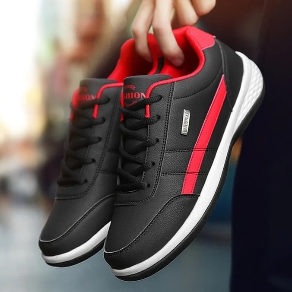 Niebieskie męskie buty, komfortowe sneakersy casual na co dzień, stylowe i praktyczne.