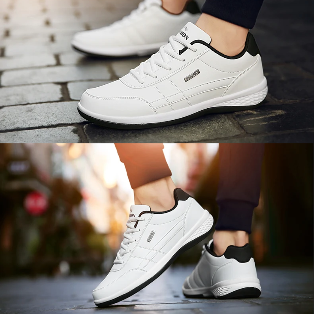 Wygodne męskie sneakersy z komfortową podeszwą, idealne na długie spacery po mieście.