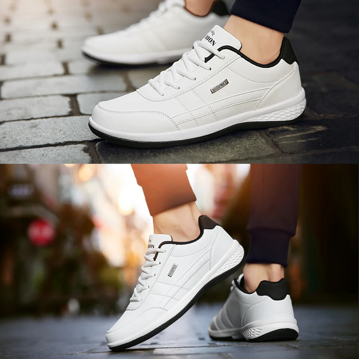 Wygodne męskie sneakersy z komfortową podeszwą, idealne na długie spacery po mieście.