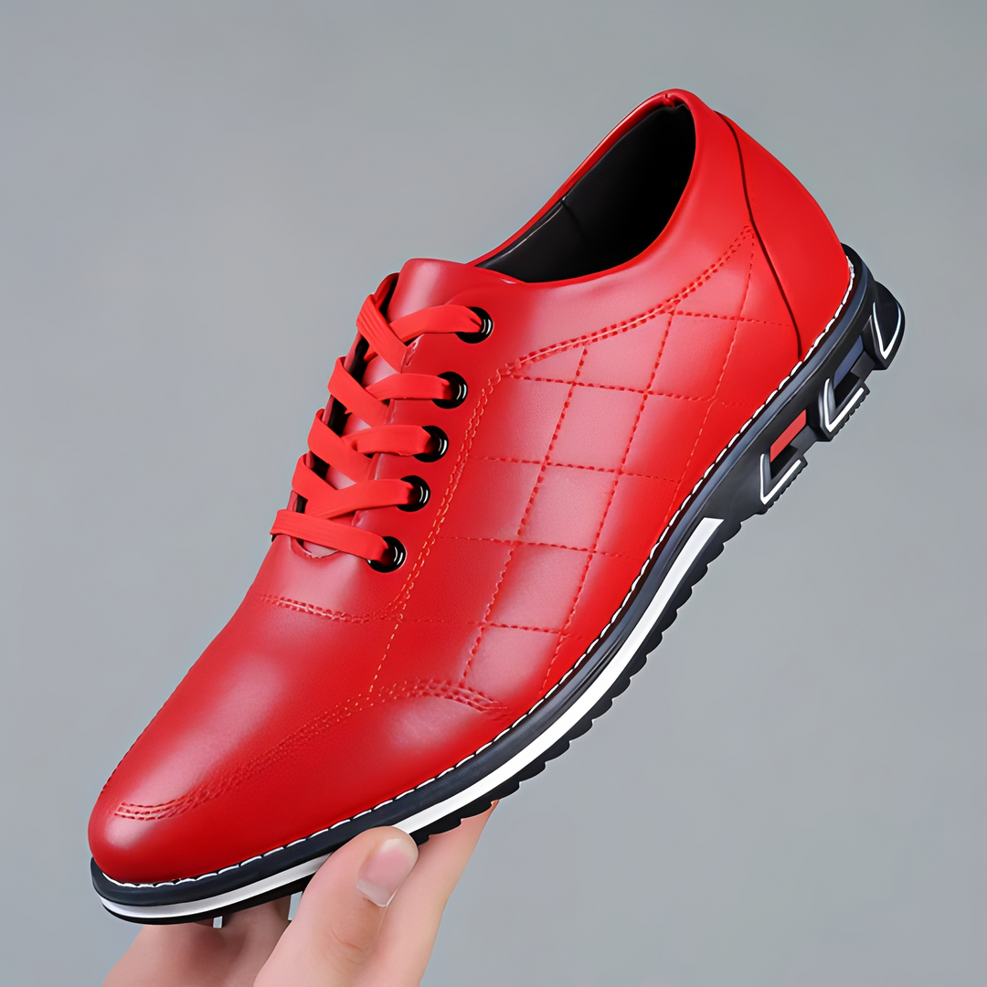 Białe męskie buty Edvin sznurowane. Klasyczne, wygodne trampki na co dzień w sportowym stylu, zapewniające komfort.