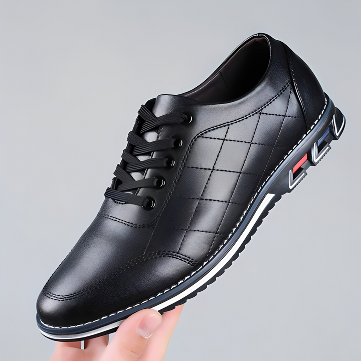 Modne buty męskie Edvin sznurowane w kolorze czerwonym. Wygodne obuwie sportowe, idealne na aktywne dni.