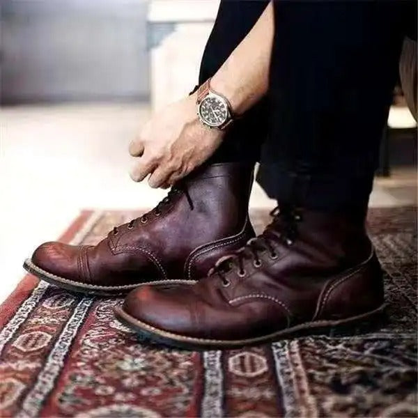 Eleganckie męskie buty Halfdan, sznurowane, do codziennego i stylowego ubioru. Ręcznie robione obuwie z komfortową podeszwą.