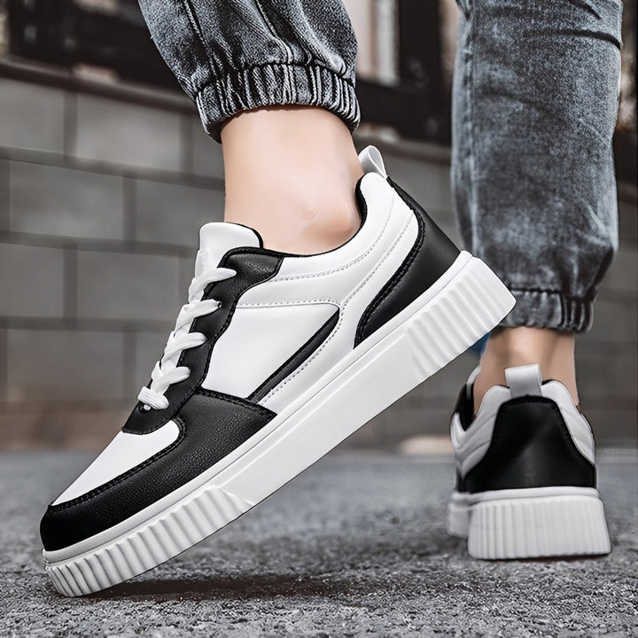 Nowoczesne męskie buty na platformie w stylu streetwear, zapewniające modny wygląd i komfort.