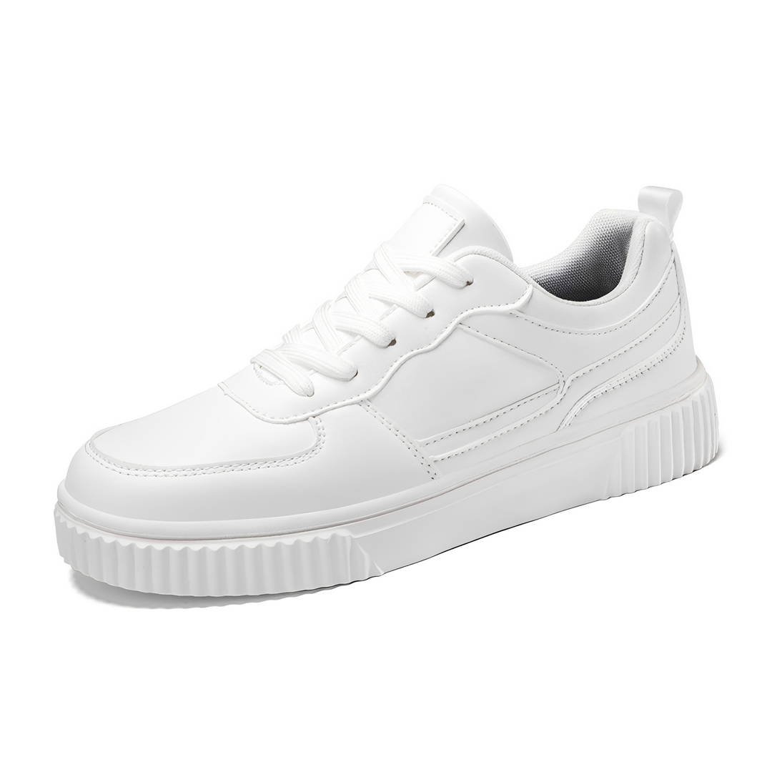 Białe męskie buty na platformie. Stylowe i nowoczesne obuwie streetwear dla mężczyzn, komfortowe na co dzień.