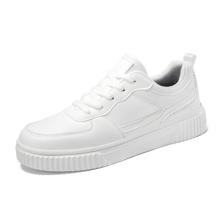 Białe męskie buty na platformie. Stylowe i nowoczesne obuwie streetwear dla mężczyzn, komfortowe na co dzień.