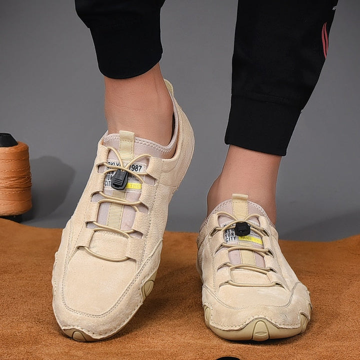 Męskie mokasyny slip-on z amortyzacją, wygodne buty sportowe na co dzień. Lekkie obuwie casualowe.