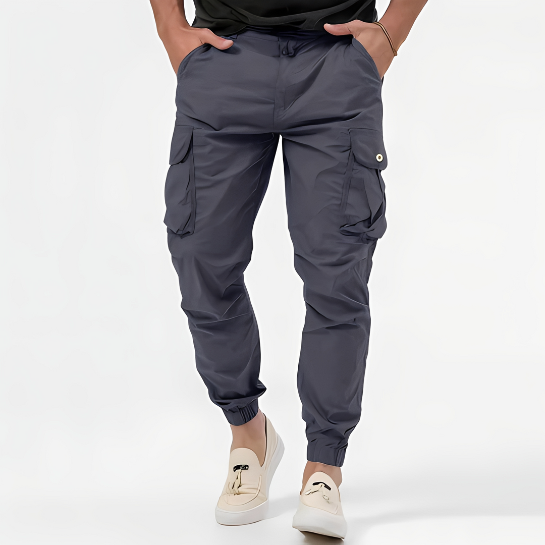 Męskie nowoczesne spodnie cargo joggers w stylu streetwear, wygodne, z praktycznymi kieszeniami. Idealne na co dzień.