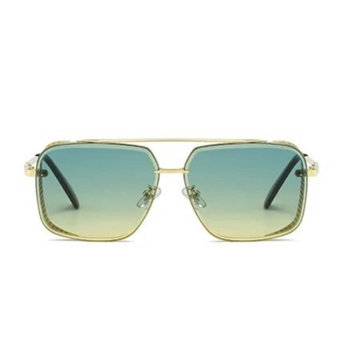 Męskie okulary przeciwsłoneczne, klasyka retro. Modne letnie okulary UV, podkreślające męski styl.