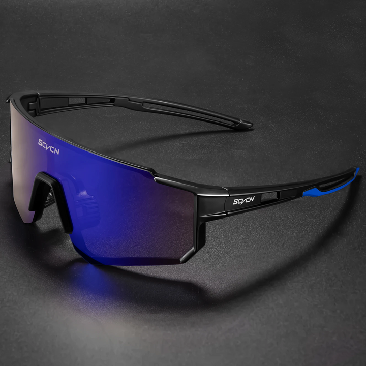 Lekkie męskie okulary sportowe UV400, idealne na długie trasy rowerowe.