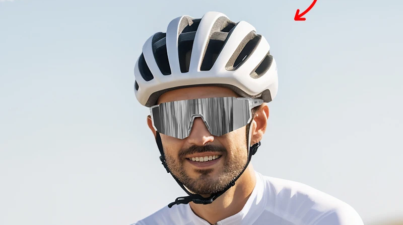 Męskie okulary sportowe UV400, z wentylacją, idealne do intensywnej jazdy rowerowej.
