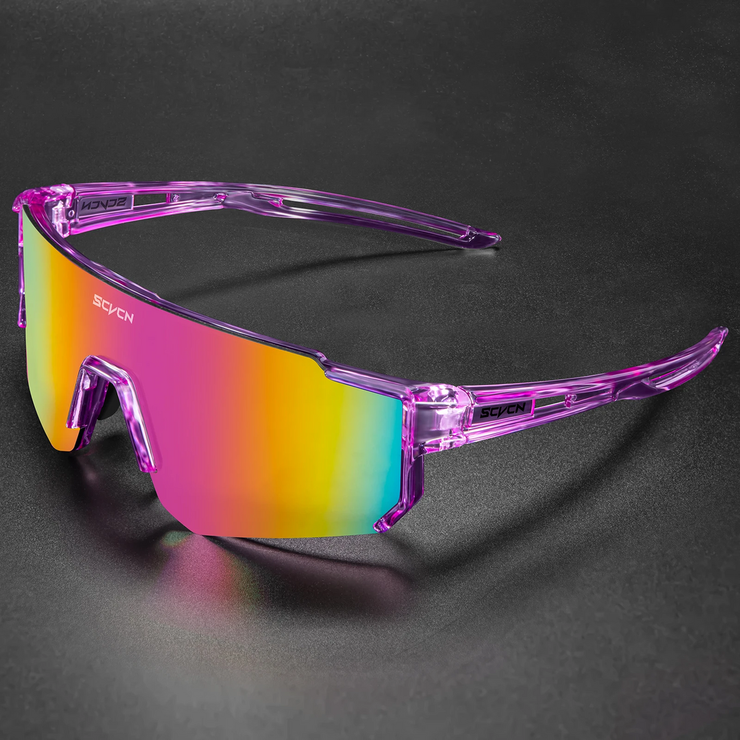 Antyrefleksyjne okulary rowerowe męskie UV400, poprawiające widoczność w słońcu.
