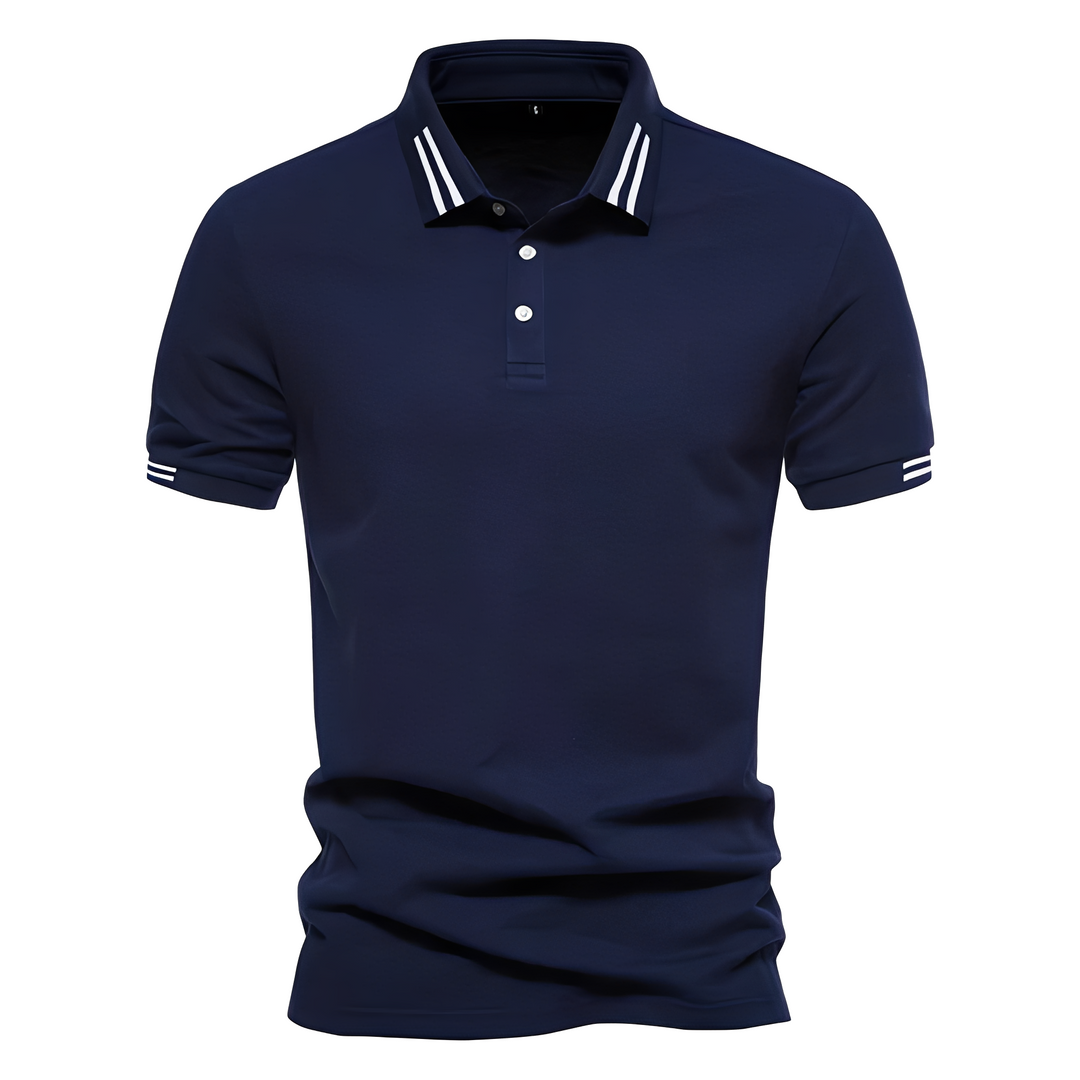 Letnie męskie polo z krótkim rękawem. Modna koszulka polo idealna na co dzień, elegancka i komfortowa.