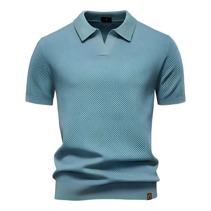 Męskie polo z krótkim rękawem, eleganckie i wygodne, idealne na wiosnę i lato. Styl casual.