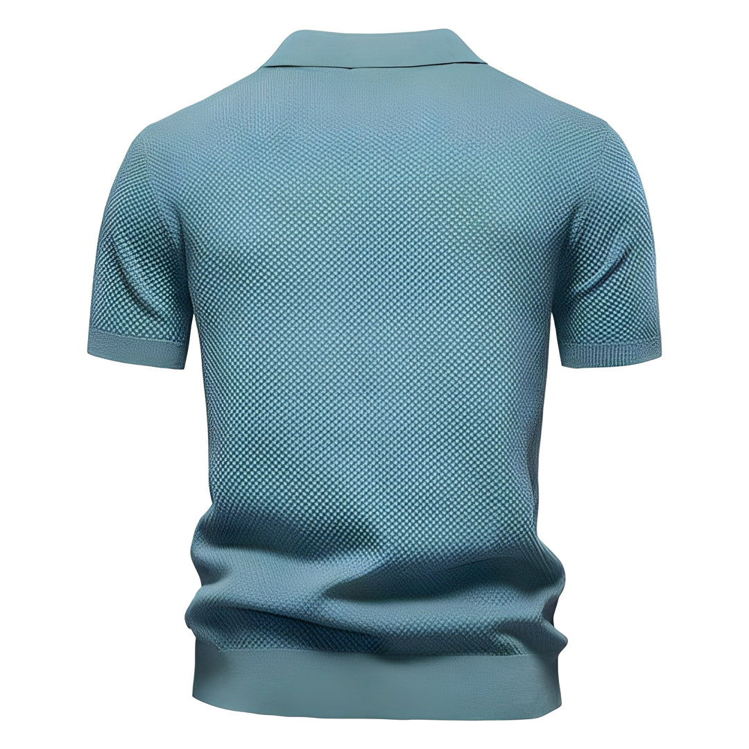 Klasyczne męskie polo casual, krótki rękaw, zapewnia wygodę i modny wygląd na co dzień.