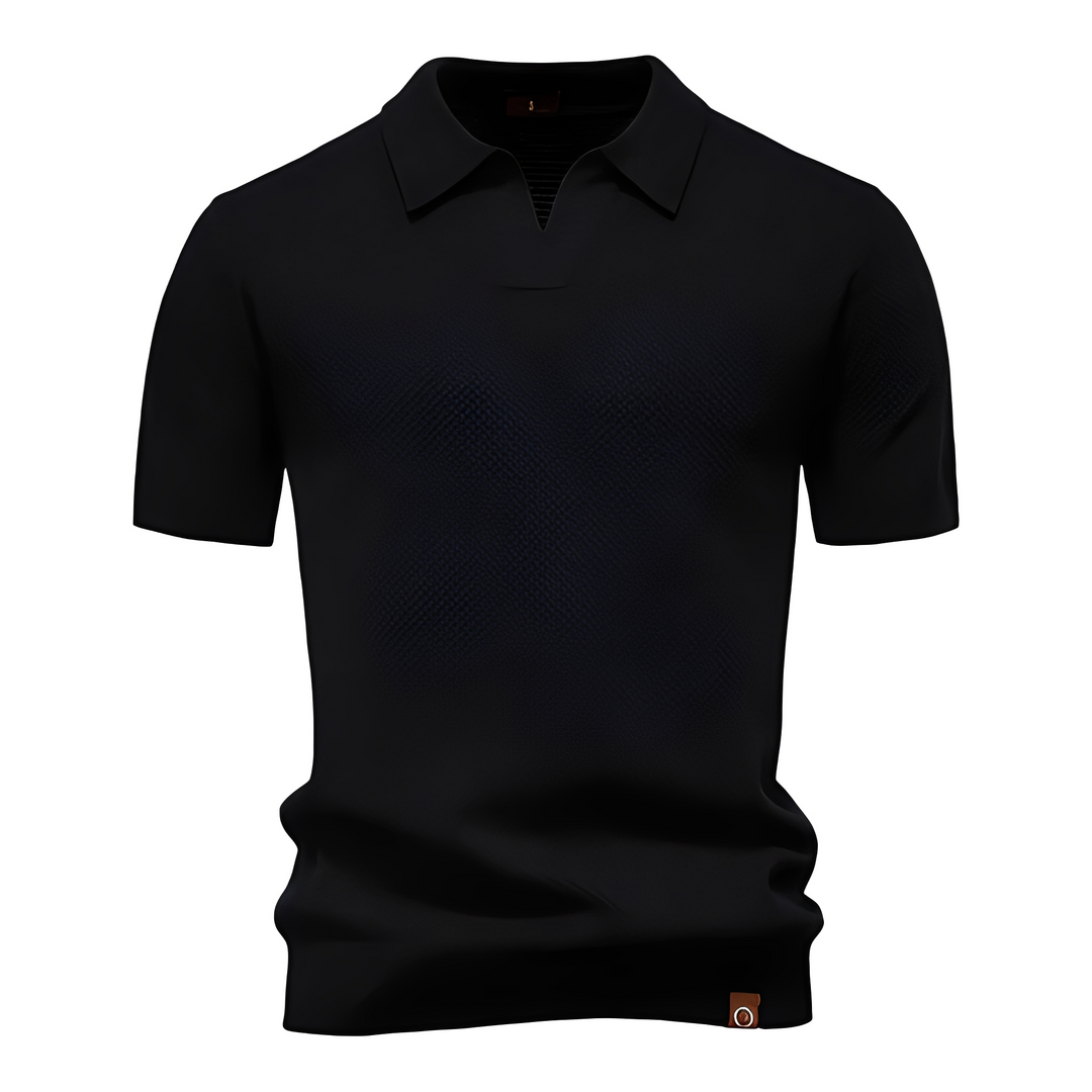Nowoczesne męskie polo z krótkim rękawem, casualowa elegancja, idealne do modnych stylizacji męskich.