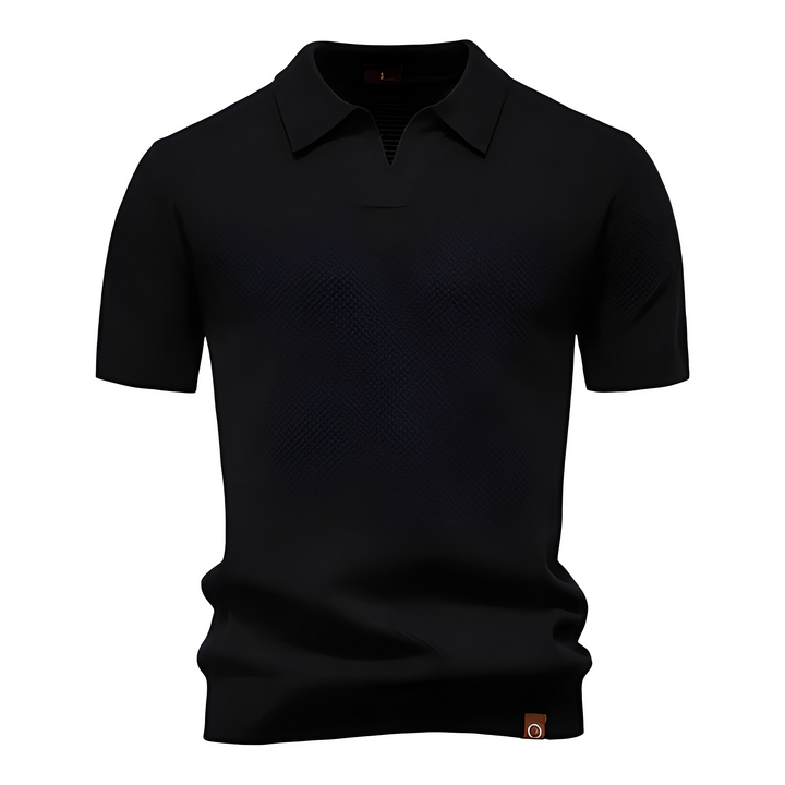 Nowoczesne męskie polo z krótkim rękawem, casualowa elegancja, idealne do modnych stylizacji męskich.