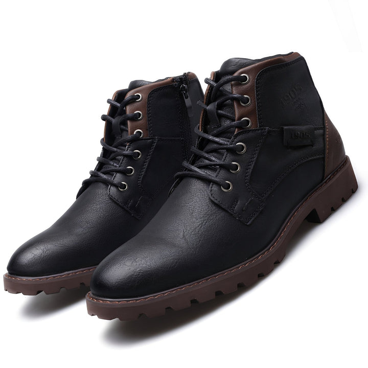 Klasyczne męskie buty trekkingowe retro. Evergreen obuwie na co dzień, komfortowe i stylowe na każdą pogodę.