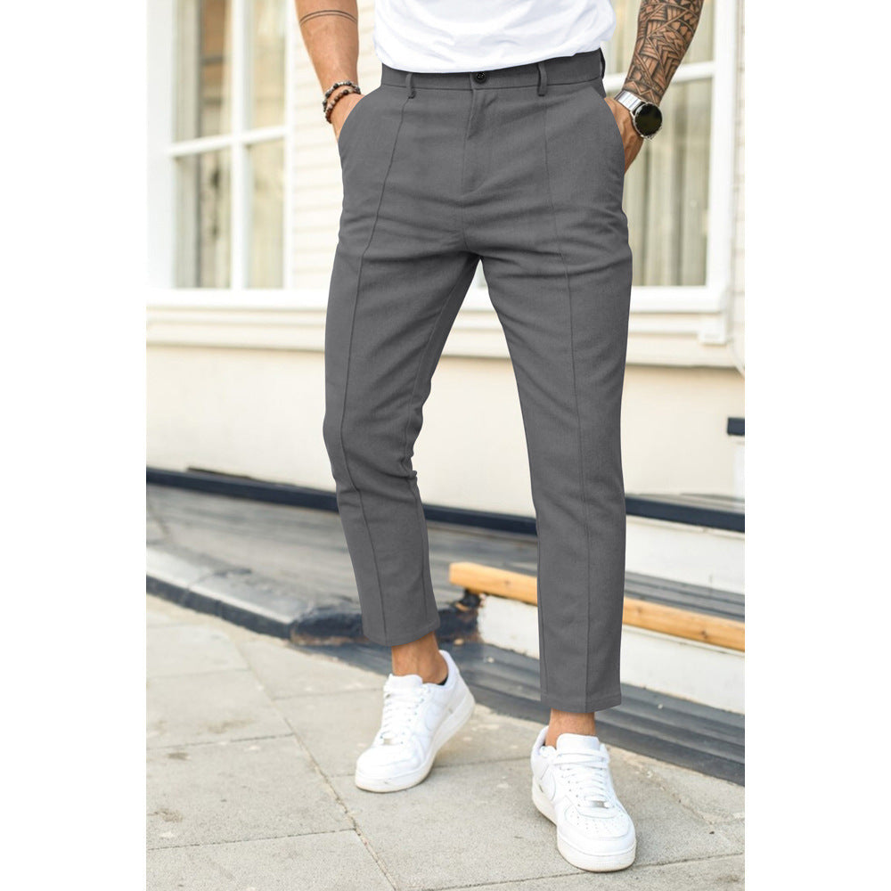 Męskie spodnie Noah w jesiennym odcieniu, eleganckie i wygodne, idealne do casualowych stylizacji. Slim fit.
