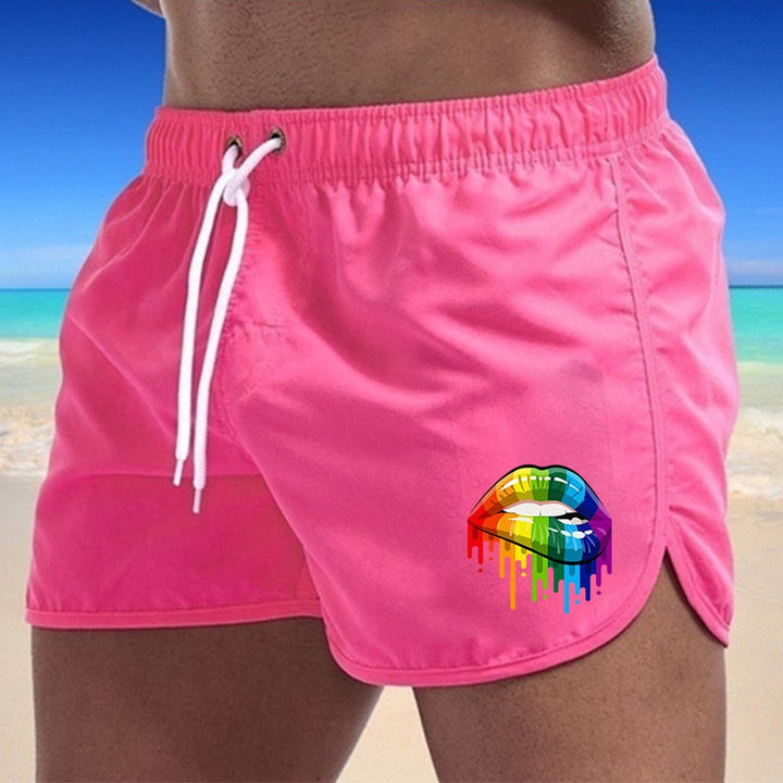 Krótkie kąpielówki męskie w żywych kolorach, perfekcyjne na upalne dni. Odzież plażowa.