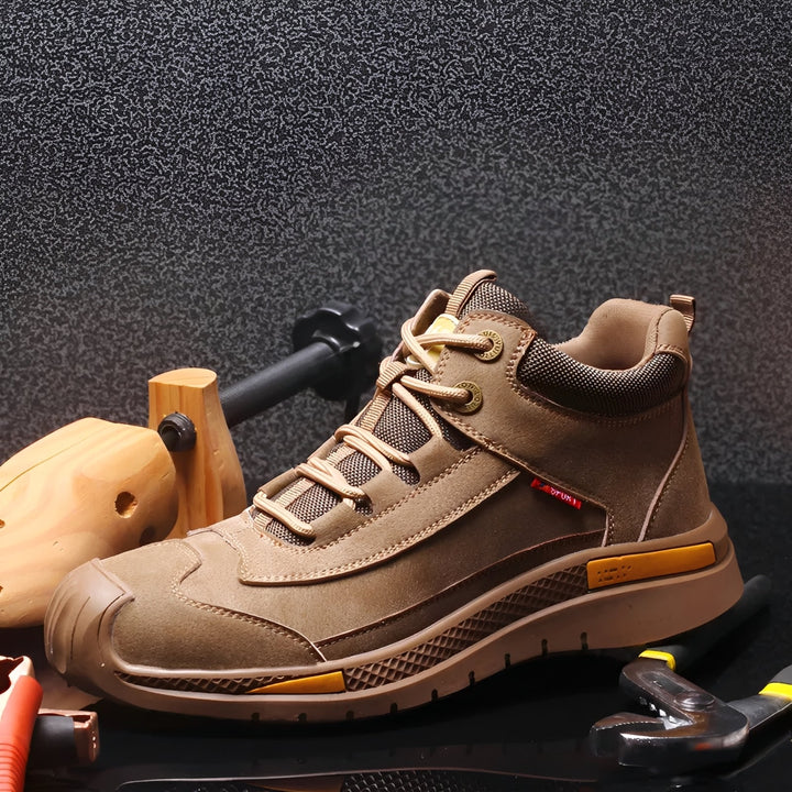 Męskie wodoodporne buty trekkingowe ze stalowym noskiem, idealne do pracy i outdooru.