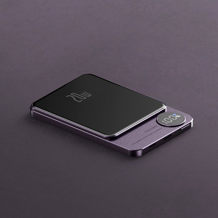 Magnetyczny powerbank 15W z szybkim ładowaniem i bezprzewodową funkcją. Idealny jako przenośna bateria.