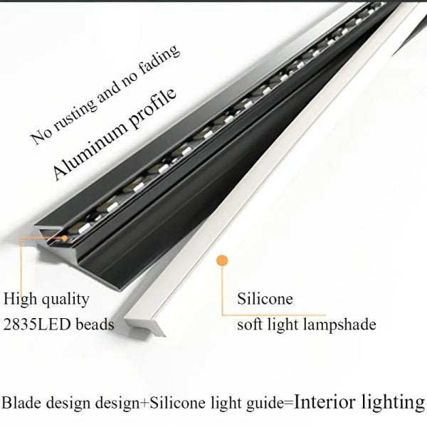 Zestaw oświetlenia LED do kuchni z taśmą LED emitującą jasne światło w profilu aluminiowym
