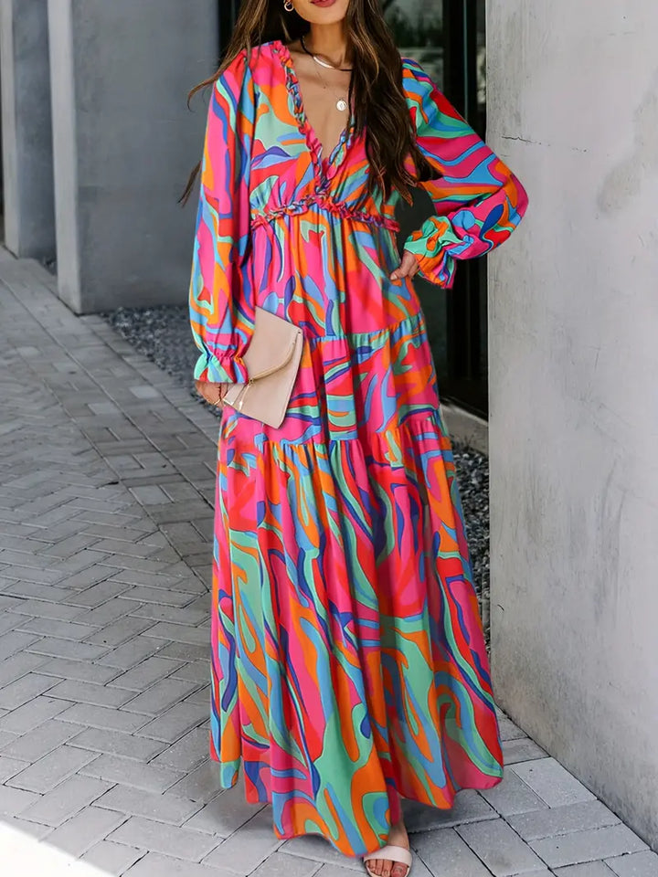 Szczegół wykończenia rękawa sukienki boho