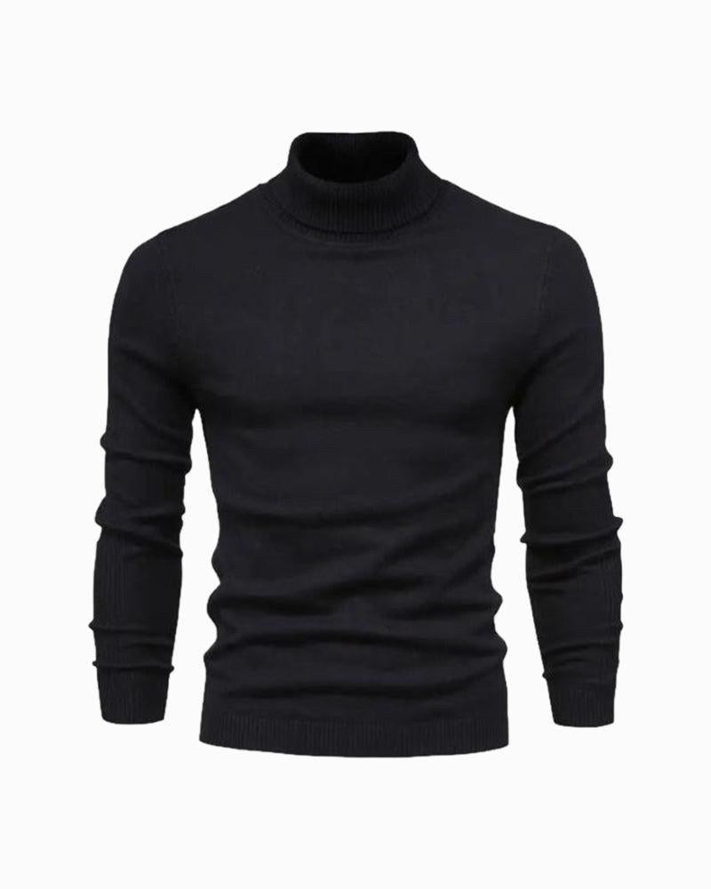 Męski sweter z golfem w kolorze szarym, styl smart casual na jesień