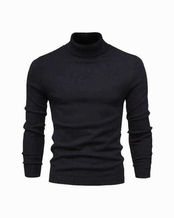 Męski sweter z golfem w kolorze szarym, styl smart casual na jesień