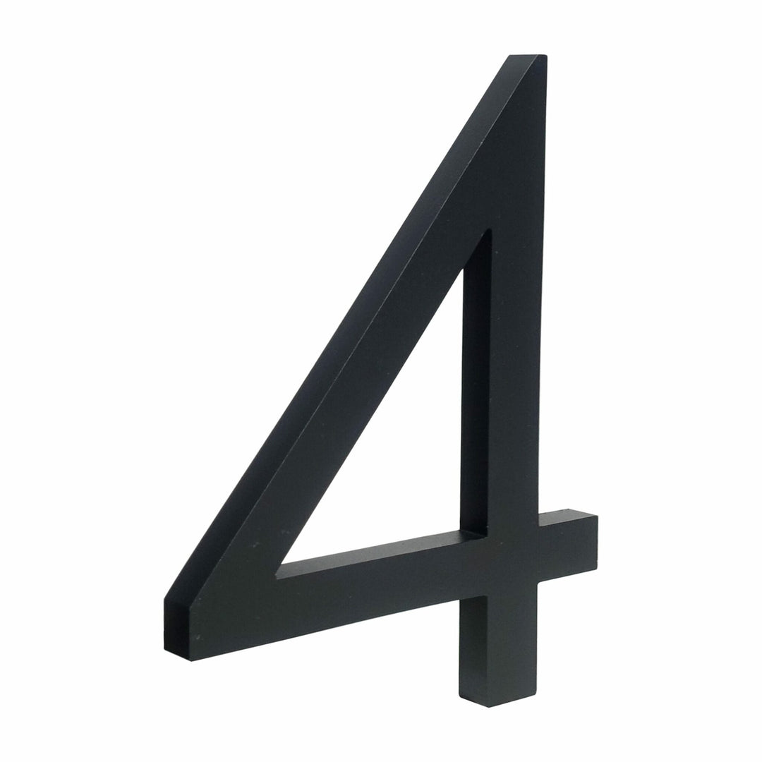 Luksusowy matowy czarny numer domu 3D, nowoczesny i minimalistyczny dodatek do fasady.