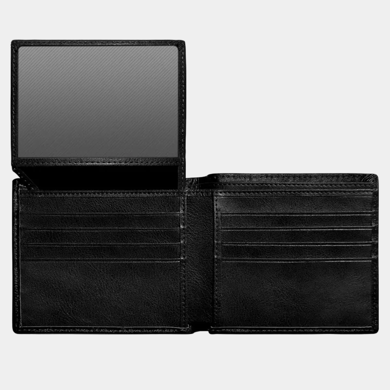 Brązowy skórzany portfel męski bifold z przegródkami na karty i zabezpieczeniem RFID
