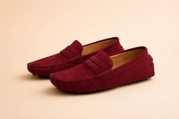 Miejskie buty męskie skórzane mokasyny podeszwa i tył buta