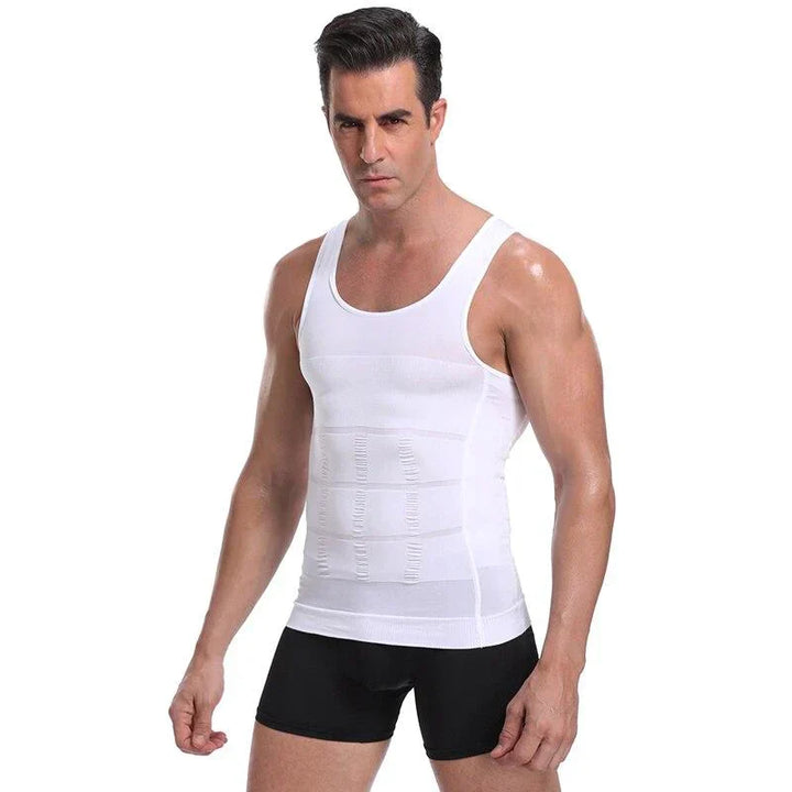 Biała koszulka shapewear Massimo prezentująca płaski szew