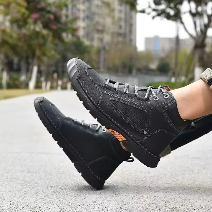 Skórzane buty męskie sznurowane, ortopedyczne i stylowe obuwie wizytowe