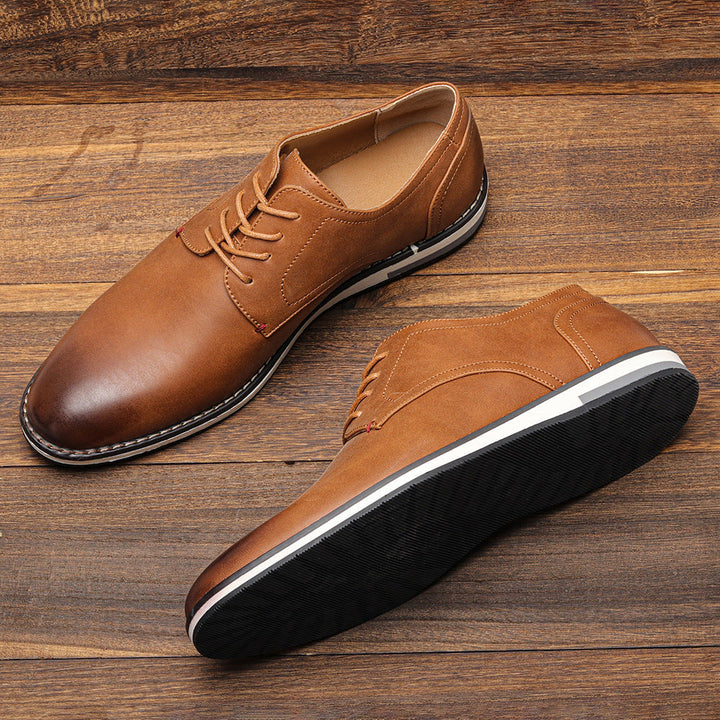 Męskie jasnobrązowe buty oxford w odcieniu camel