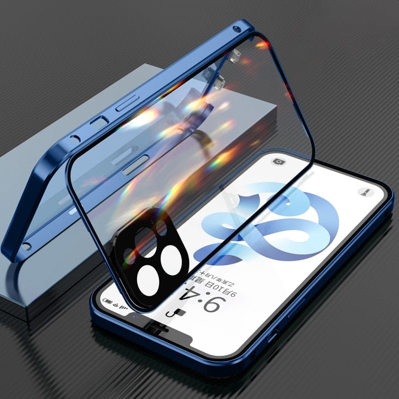 Solidne złote etui iPhone, metalowe z ochroną obiektywu. Elegancka obudowa, odporna na wstrząsy.