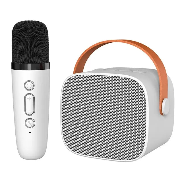 Mikrofon do karaoke i głośnik Bluetooth, idealny sprzęt muzyczny na imprezę i domową rozrywkę.