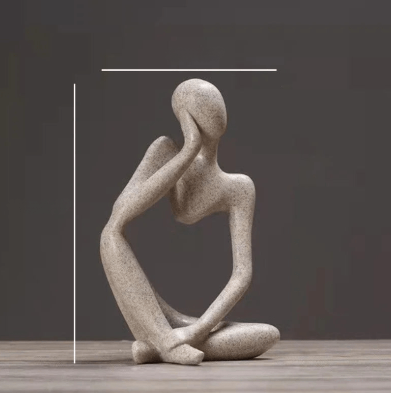 Stylowa figurka Myśliciela, czarna, abstrakcyjna rzeźba, idealna dekoracja do nowoczesnych aranżacji.
