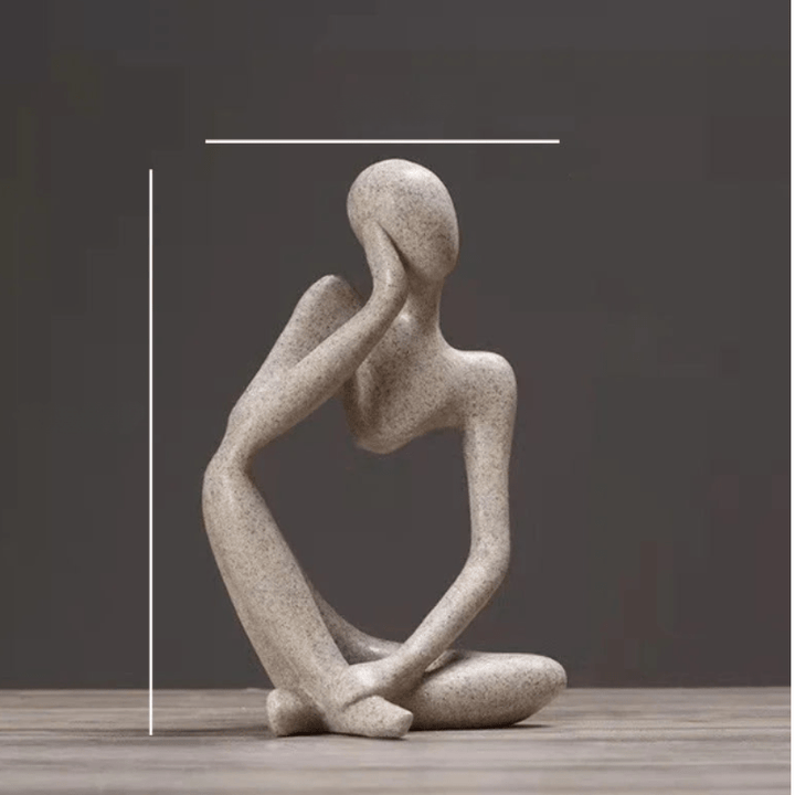 Stylowa figurka Myśliciela, czarna, abstrakcyjna rzeźba, idealna dekoracja do nowoczesnych aranżacji.