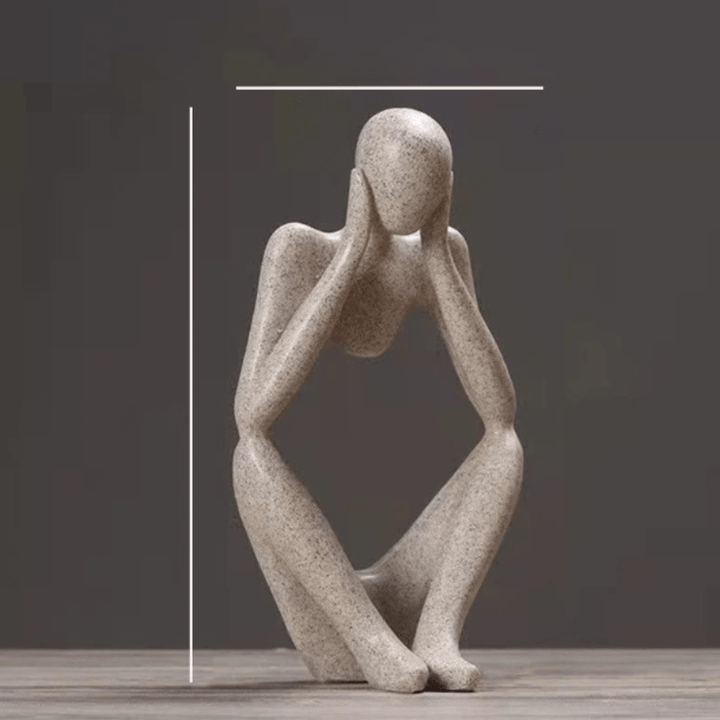 Nowoczesna figurka Myśliciela, rzeźba dekoracyjna, czarna, minimalistyczna, idealna do wnętrza.