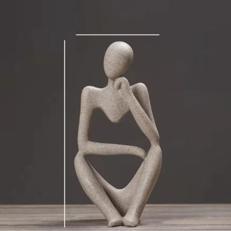 Figurka Myśliciela, abstrakcyjna dekoracja, do salonu lub jako prezent, minimalistyczny design.