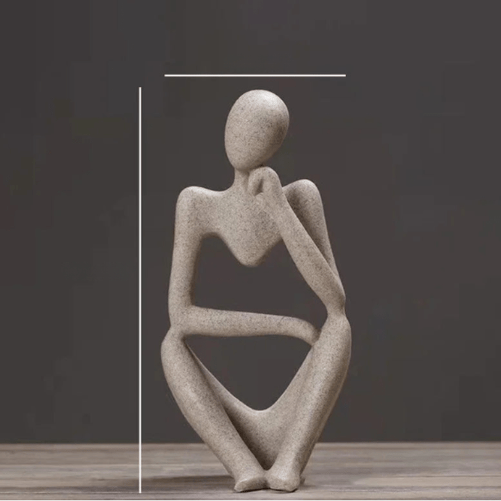 Figurka Myśliciela, abstrakcyjna dekoracja, do salonu lub jako prezent, minimalistyczny design.