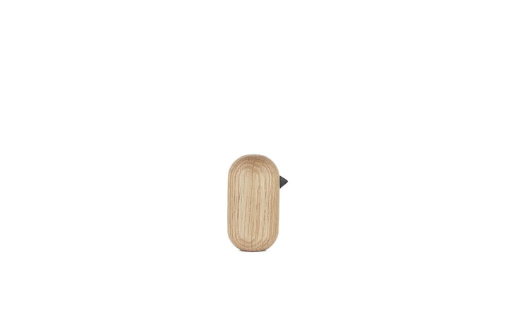 Minimalistyczna figurka ptaszka, drewniana ozdoba do sypialni lub salonu.