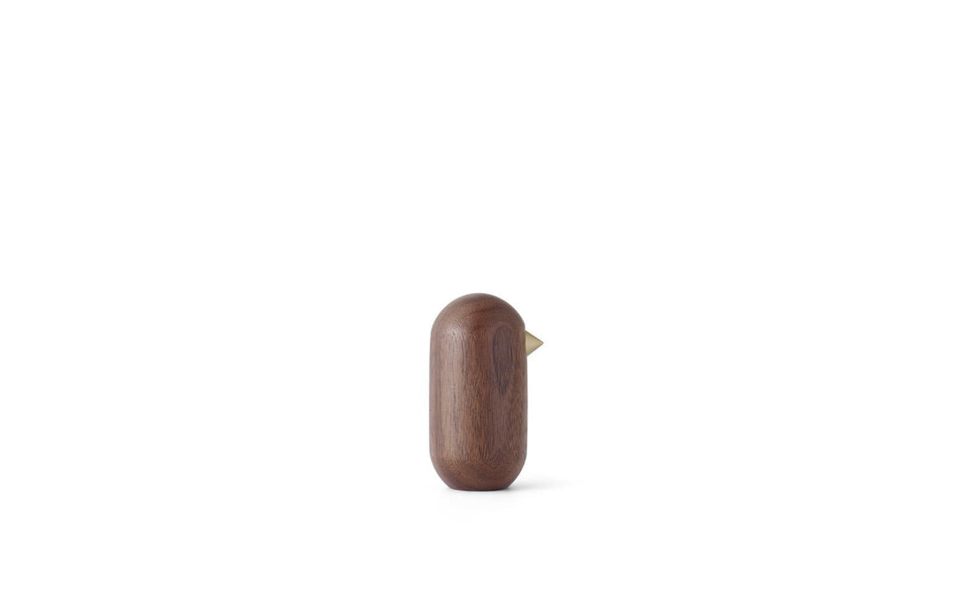 Prezent – minimalistyczna drewniana figurka ptaszka, nowoczesna dekoracja.