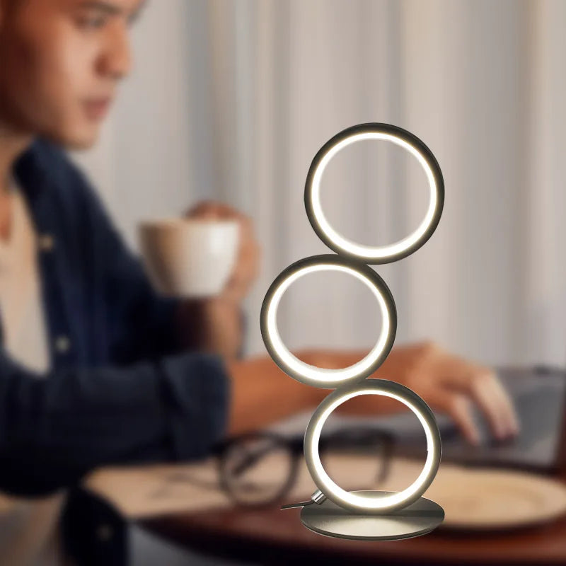 Minimalistyczna lampa biurkowa LED, nowoczesne oświetlenie z trybem ciepłego światła do biura i sypialni.