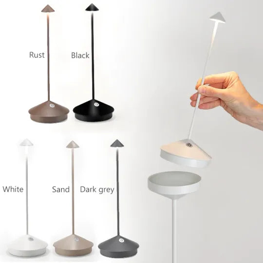 Lampa stołowa LED, minimalistyczna, metalowa, doskonała do biura i domu.